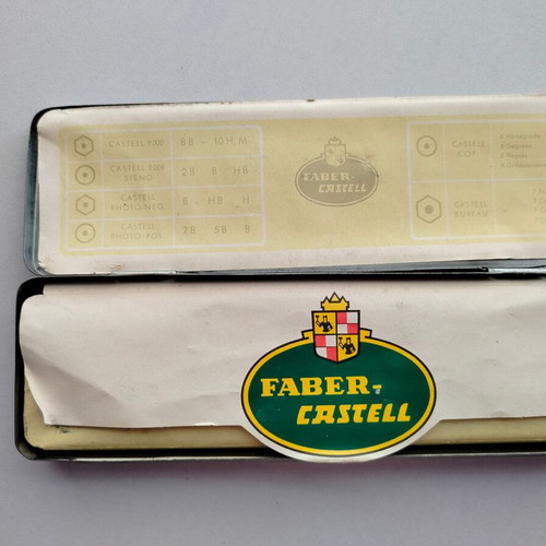 Old tin pencil box A.W. FABER-CASTELL used, empty