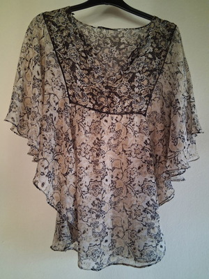 Zara transparent top like new, size M, beige and brown