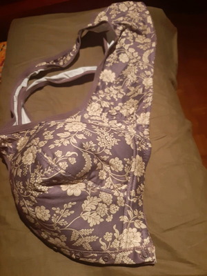 Bra new purple with floral design and front clasp