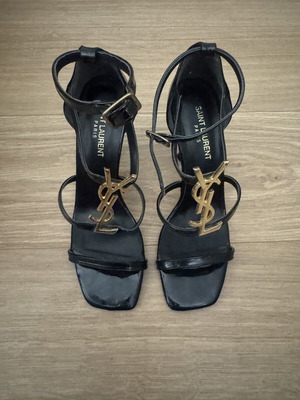 YSL shoes used, black platform sandals size 38