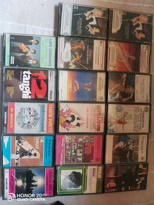Cassette tapes used, set of 44 with 17 genuine and 2 cases