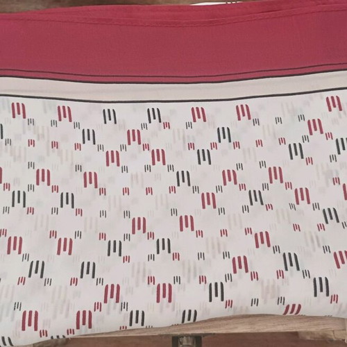 Square silk scarf like new, 63x63 cm, white and red