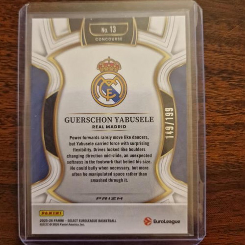 Panini Euroleague Select Real Madrid Yabusele card new