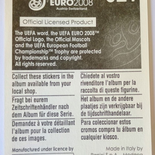 Zlatan Ibrahimovic Euro 2008 Panini sticker used
