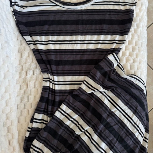 Striped maxi dress like new, size small/medium, gray multicolor