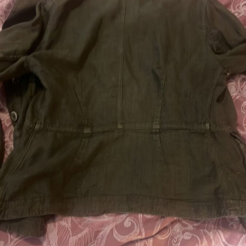 Women's brown linen jacket like new, mid-length and short, size M