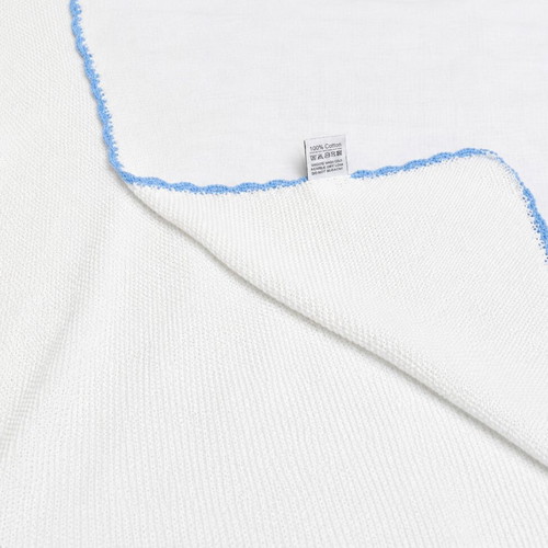 Greenwich Polo Club baby blanket new, 100×75 cm, white with sky blue trim