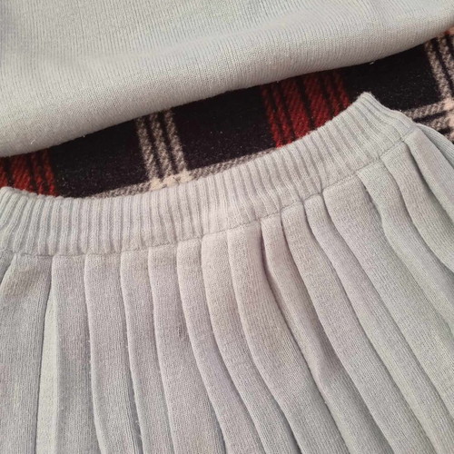 Girls' set blouse and skirt in blue-white, like new