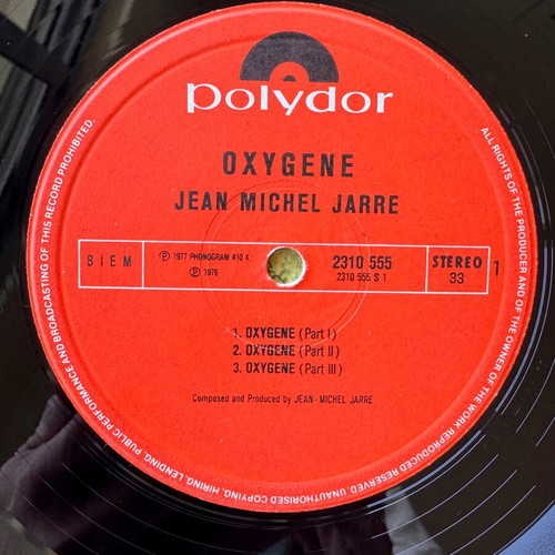 Jean Michel Jarre Oxygene LP used, electronic genre