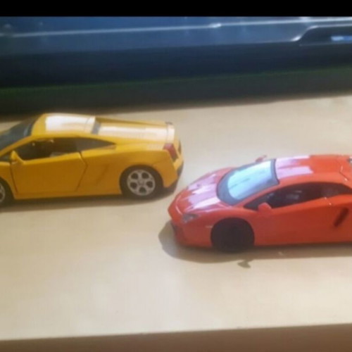 Lamborghini Gallardo 1/32 and Aventador 1/36 diecast model cars, pack of 2