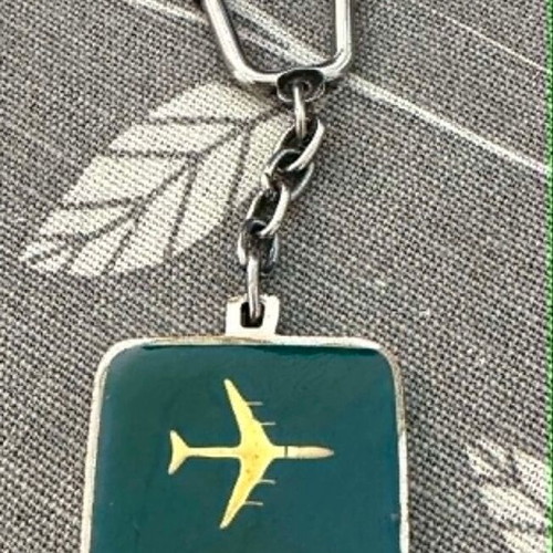 Vintage Olympic Airways enamel keychain