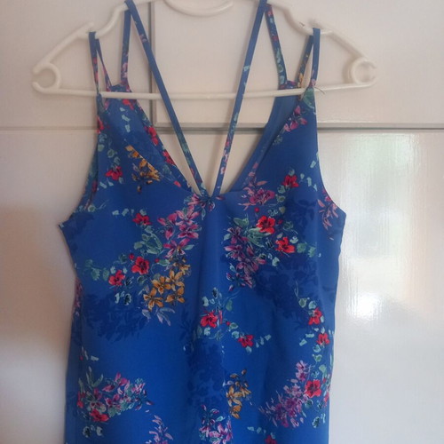 Primark Blue Floral Strap Top size M like new