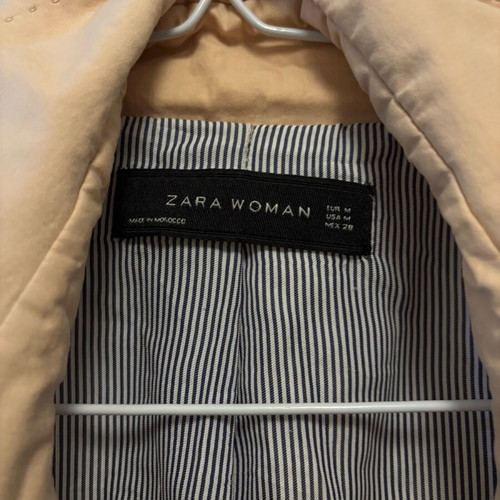 Beige capartina coat used with torn lining, size M
