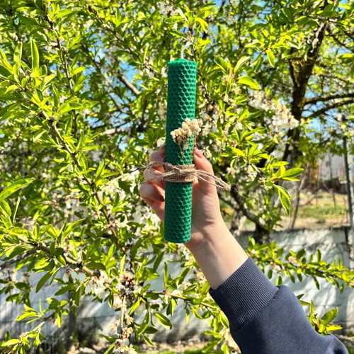 Handmade green candle new