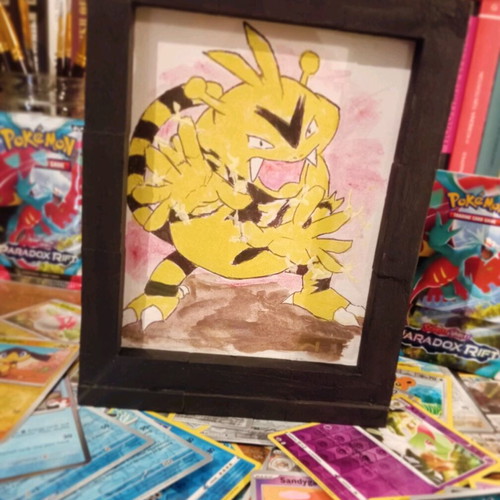 Handmade wooden Pokemon Electabuzz frame new
