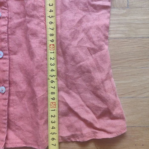Patrick B Paris orange sleeveless top 100% linen, size S like new