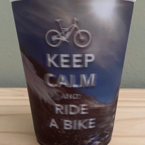 3D plastic cup Keep Calm and Ride a Bike used