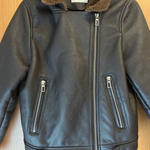 Zara kids biker jacket with sherpa lining like new, very warm