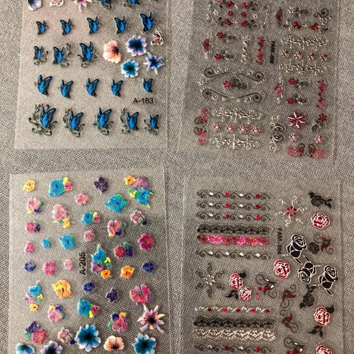 3D Nail Stickers New Pack of 4 Pieces