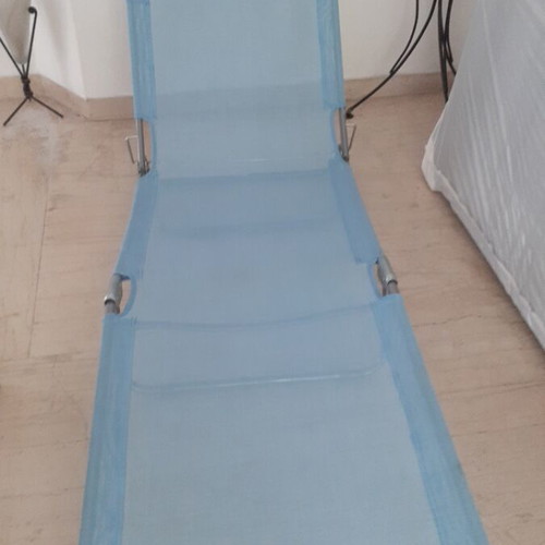Aluminum sun lounger with adjustable back, new