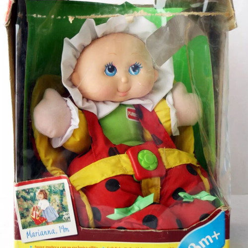 Vintage 1995 Lil Lady Playskool soft baby doll with basket new