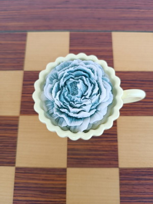 Handmade scented candle with porcelain container