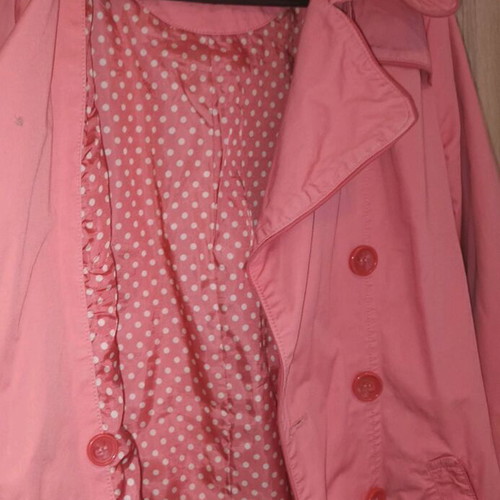 Pink cotton trench coat size Large in like new condition