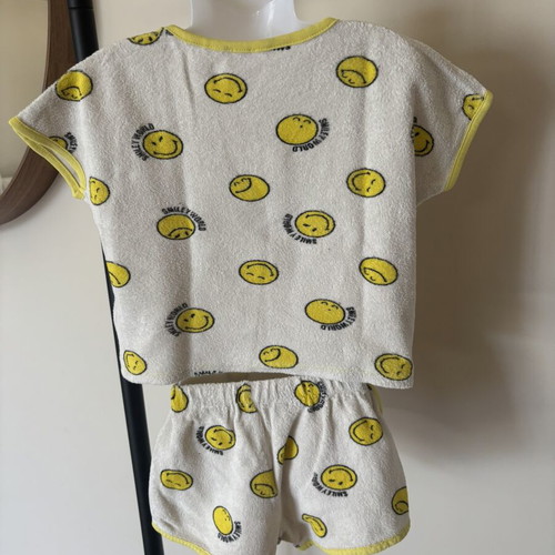 Terry fabric baby set Zara 3 years with smiley design like new