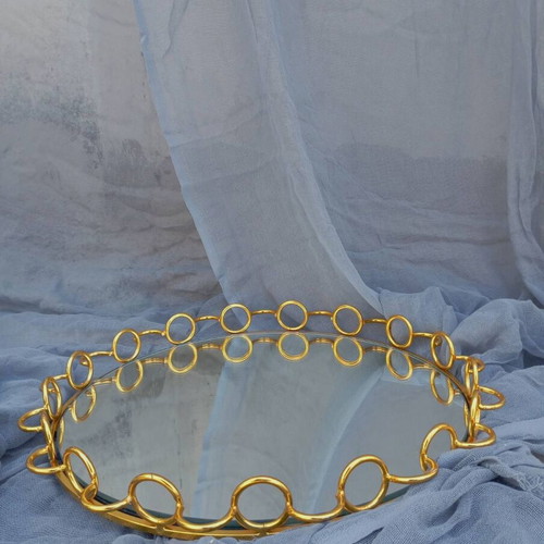 Decorative mirror tray like new, ideal for luxury weddings and elegant decor