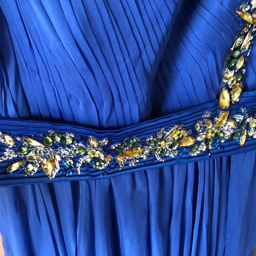 Formal long dress xl new, blue one-shoulder