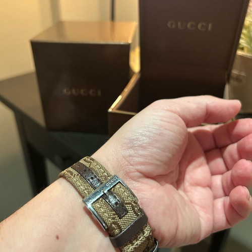 Gucci wristwatch women's used, beige and brown