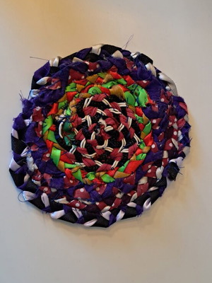Handmade colorful fabric coaster like new