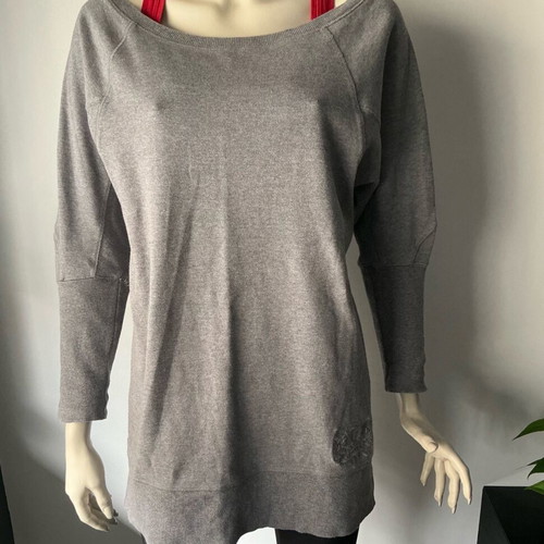 Firetrap grey off shoulder blouse with balloon sleeves size M like new