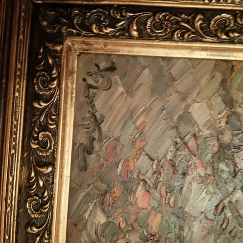 Zenetzis painting with frame authentic artwork