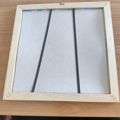 Wooden frame with plexiglass surface like new