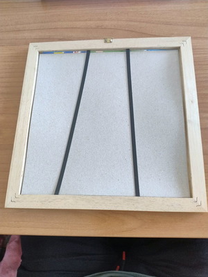 Wooden frame with plexiglass surface like new