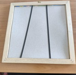 Wooden frame with plexiglass surface like new