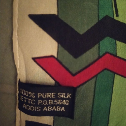 Vintage silk scarf by Afewerk Tekle 1986
