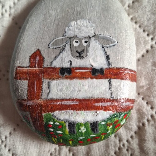 Set of 2 hand-painted stones