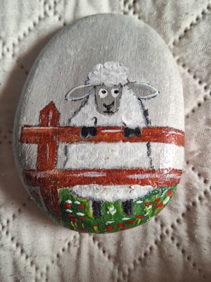 Set of 2 hand-painted stones