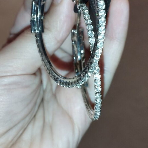 Ro Ro Accessories hoop earrings with yellow and clear stones
