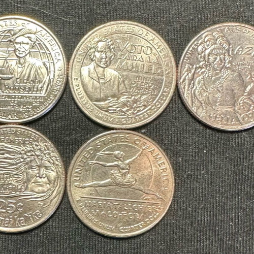 Lot of 5 US Quarters Women of the Year used