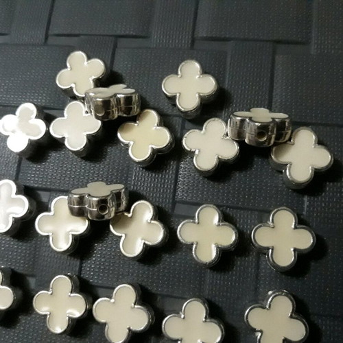 27 Crosses, white with silver color for crafts and constructions, new plastic, Stauros