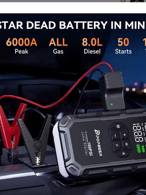 Popdeer PD-JA66 Εκκινητής Μπαταρίας Αυτοκινήτου με Αεροσυμπιεστή 160PSI, Οθόνη LCD, Θύρα USB
