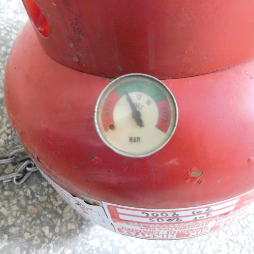 Ceiling fire extinguisher 12 kg used, dry powder