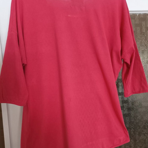 Cotton women's pink blouse with 3/4 sleeve, like new, brand Aggressive