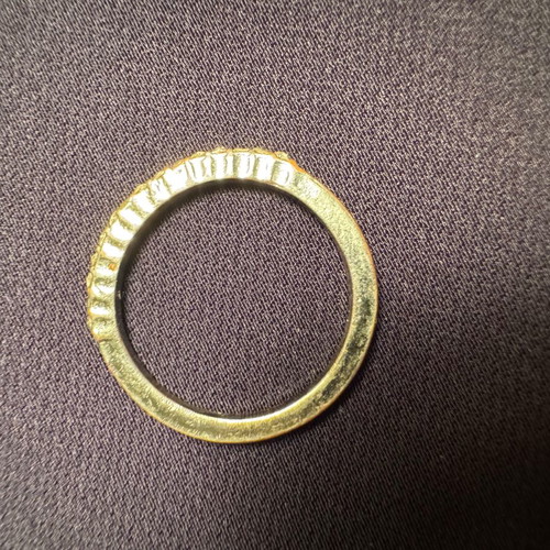 Ring with rhinestones used, silver