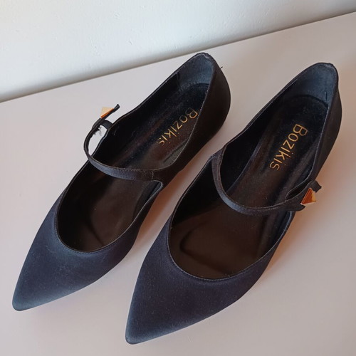 Tsoukalas Shoes Black Ballet Flats Size 41 New