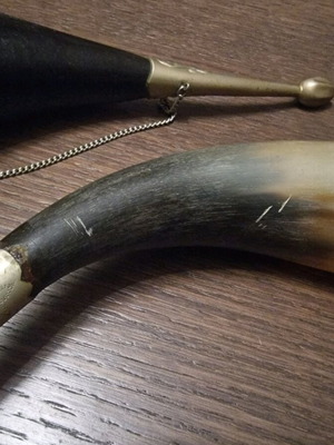 Antiques from 1965 used, real horn, set of two
