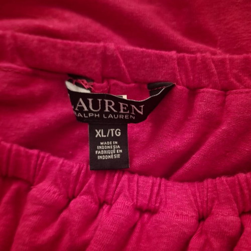 Ralph Lauren blouse like new, dark pink linen and viscose, size XL